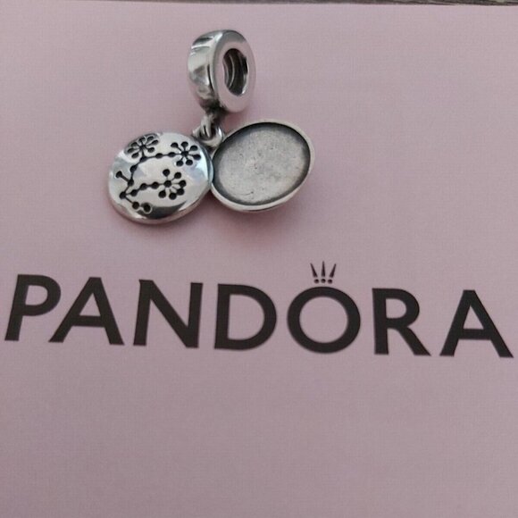 Auth PANDORA *RETIRED* Sterling ENGRAVABLE BREAST CANCER LUCERNE FLOWER 790522 - Picture 4 of 10
